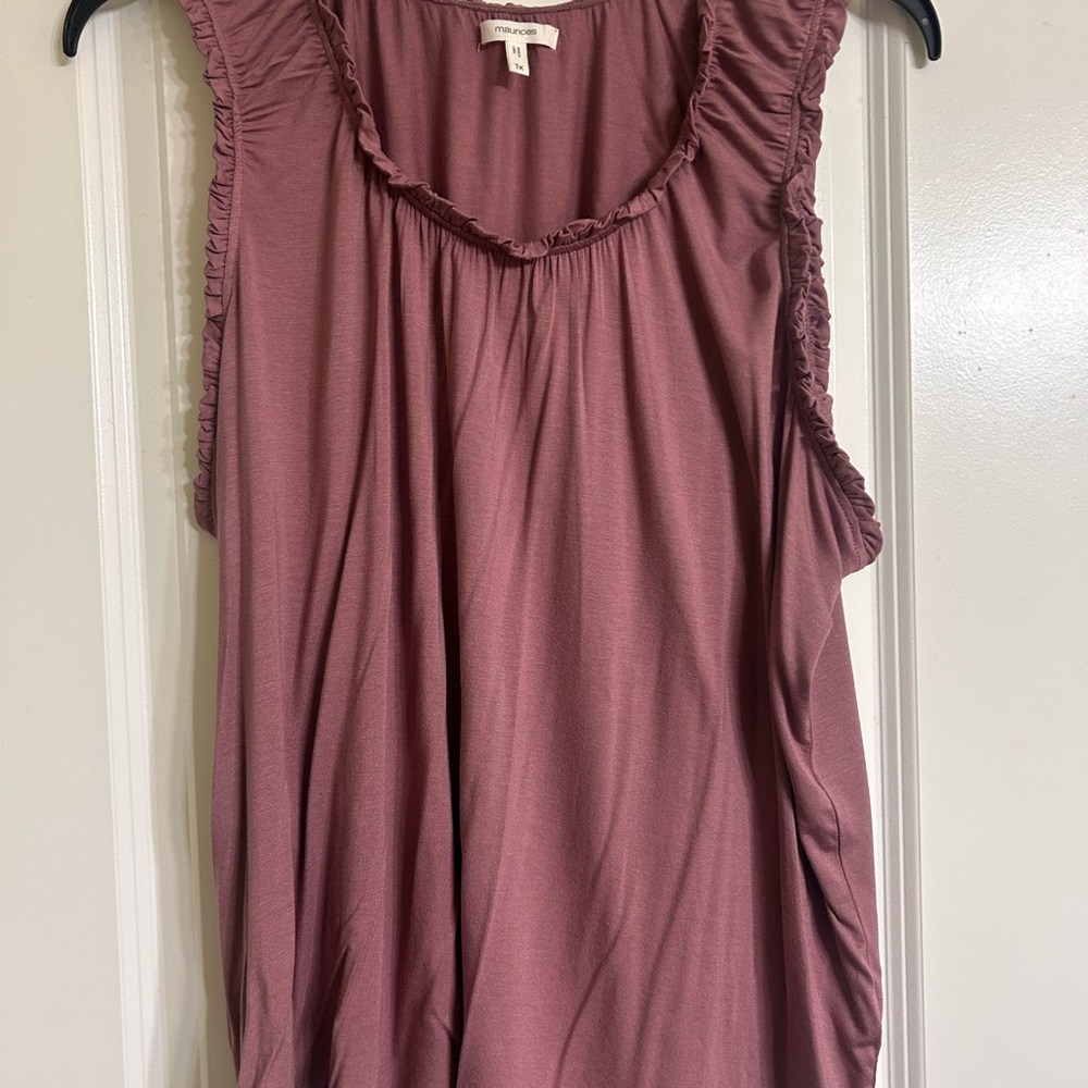 Maurices Dusty Rose Ruffle Tank Top